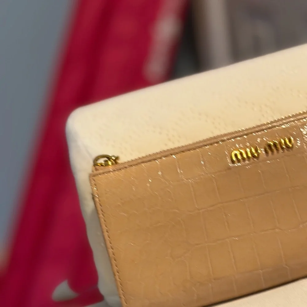 Miu Miu Crocodile-Embossed Leather Continental Wallet Long
